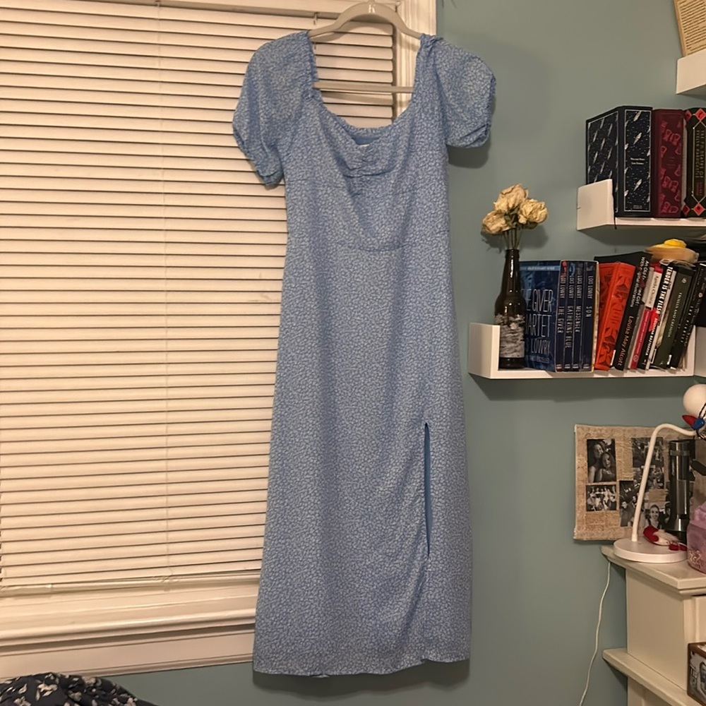 Blue flowered dress